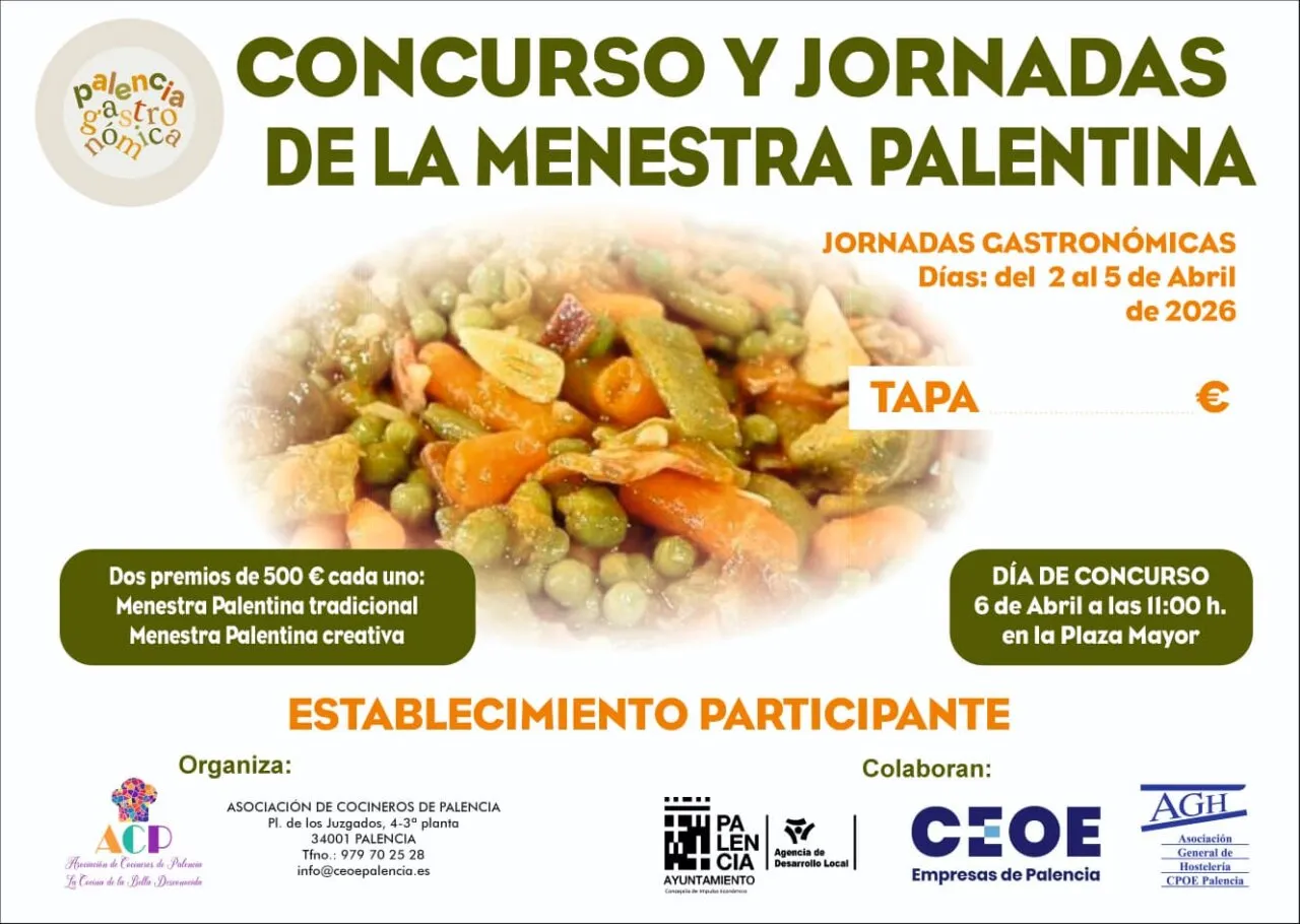 Cartel del II Concurso y Jornadas de la Menestra Palentina